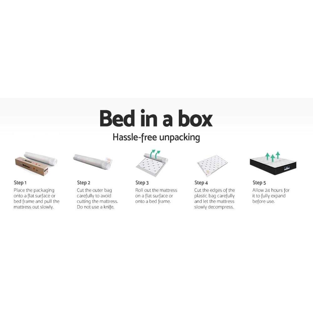 Giselle Bedding Mattress Extra Firm Queen Pocket Spring Foam Super Firm 32cm