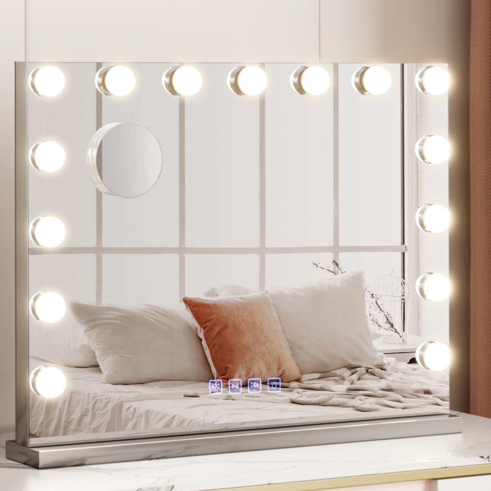 Embellir Bluetooth Makeup Mirror 58X46cm Hollywood with Light Dimmable 15 LED