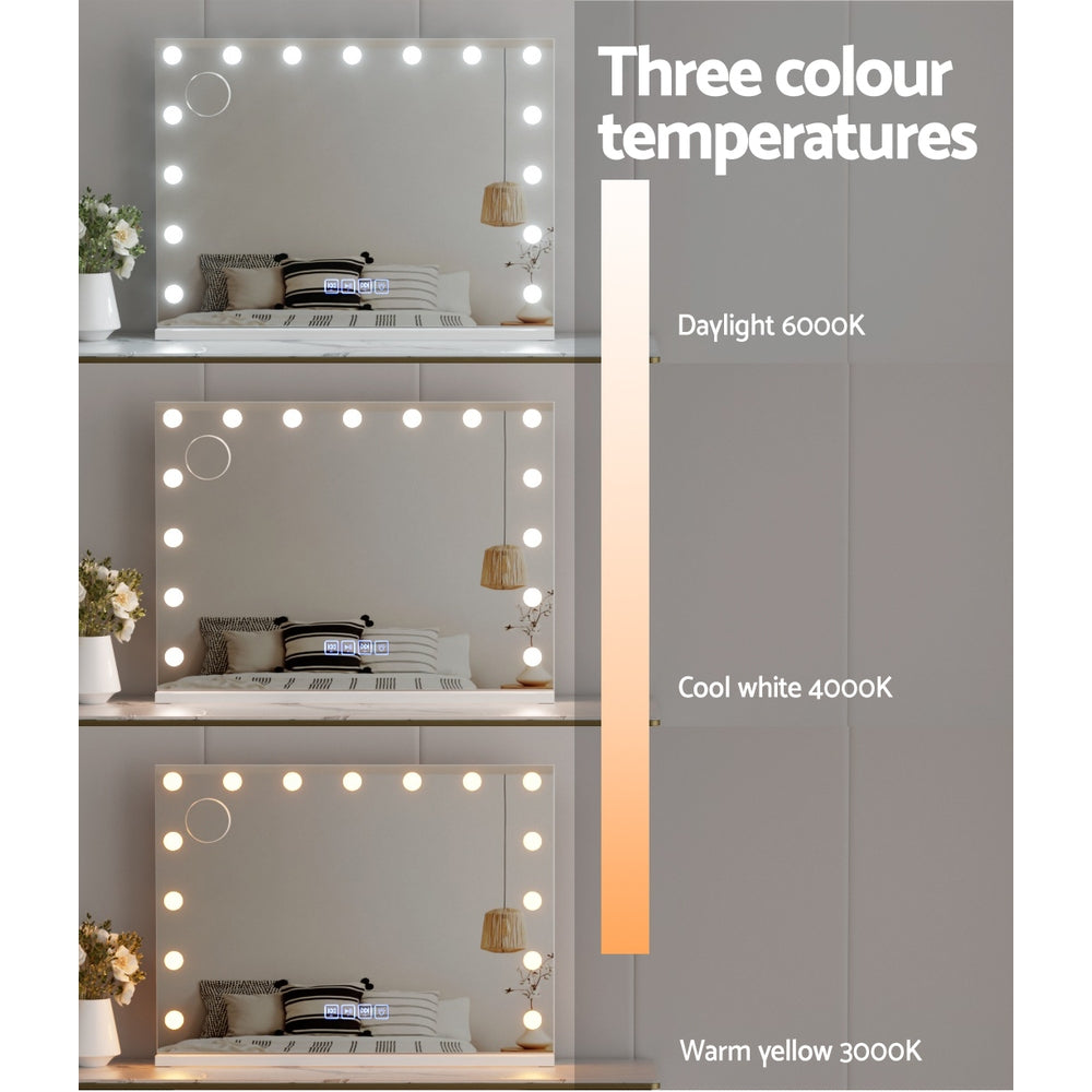 Embellir Bluetooth Makeup Mirror 80X58cm Hollywood with Light Vanity Wall 18 LED