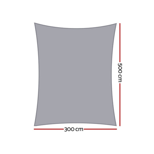 Instahut Waterproof Shade Sail Shade cloth Rectangle Canopy 3x5m