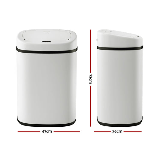Devanti 82L Motion Sensor Bin Rubbish Waste Automatic Trash Can Kitchen White
