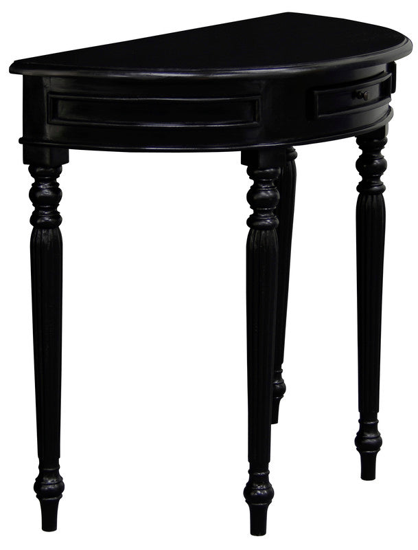 Huntley Turn Leg Half Round Sofa Table (Black)