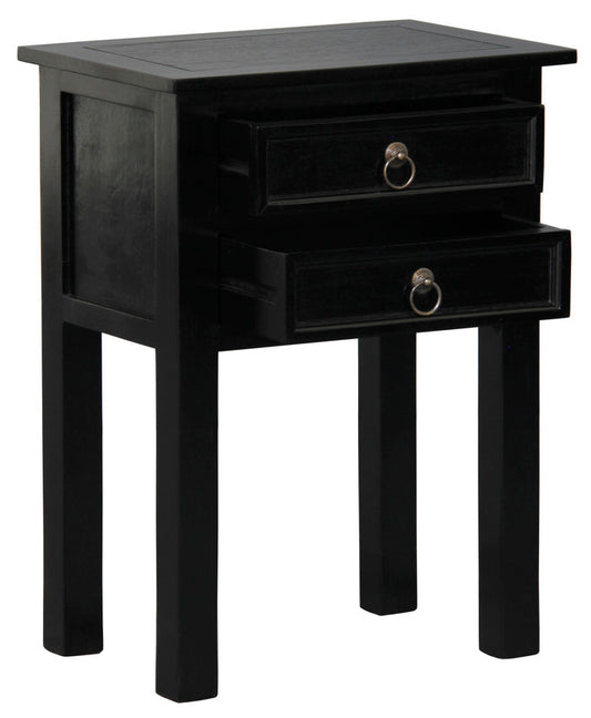 Elliot 2 Drawer Lamp Table (Black)
