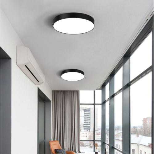 40cm black LED Ceiling Light Round 18W / 24W Oyster Lamp Modern Cool White Light