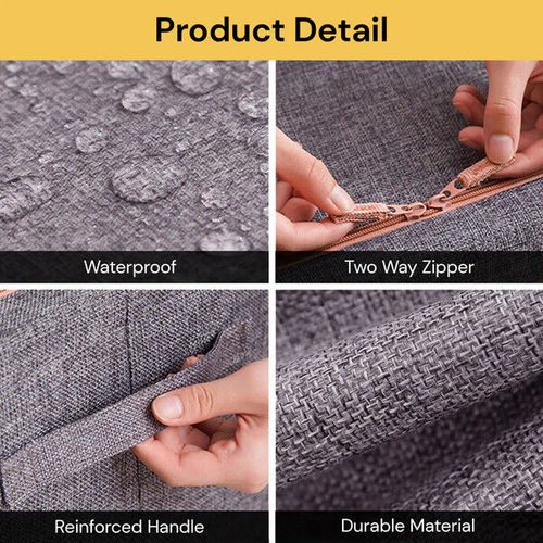 Foldable Storage Box Crushed Steel Frame Clothes Quilt Toys Organizer 24L Random color