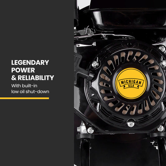 MICHIGAN 7HP 212cc Petrol Commercial Wood Chipper Shredder, Tree Mulcher - Raptor 950