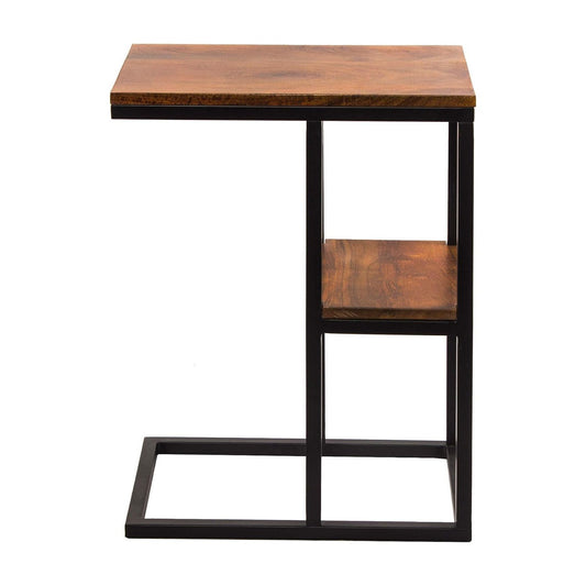 EKKIO C-Shaped 2-tier End Table with Anti Slip Base (Walnut) EK-CST-101-YXH