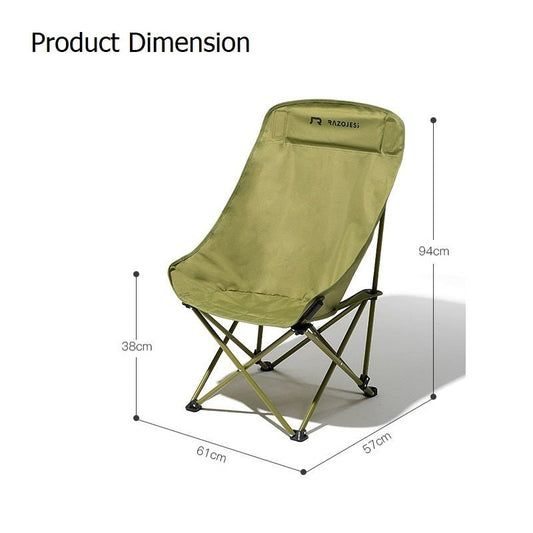 RAZOJESS Enlarged Moon Chair for Outdoor Camping Fishing Picnic Green