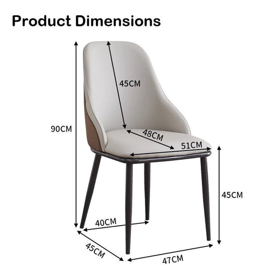 VELLUTO Dining Chair Modern upholstered Leather Kitchen Chairs with armrests Bathtub Chair Leisure Lounge Chair Living Room Bedroom Home Set of 2(Dark Grey)