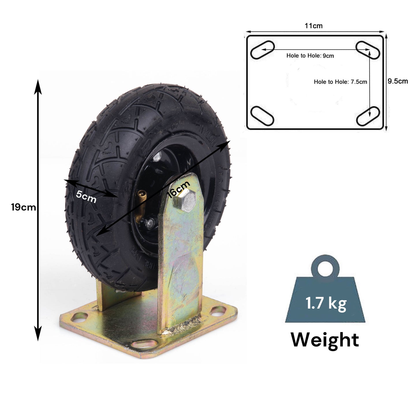 4x 6 Inch Castor Caster 2x swivel 2x fixed Pneumatic Tyres Wheels Trolley Cart Wheelbarrow