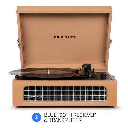 Crosley Voyager Tan - Bluetooth Portable Turntable & Record Storage Crate
