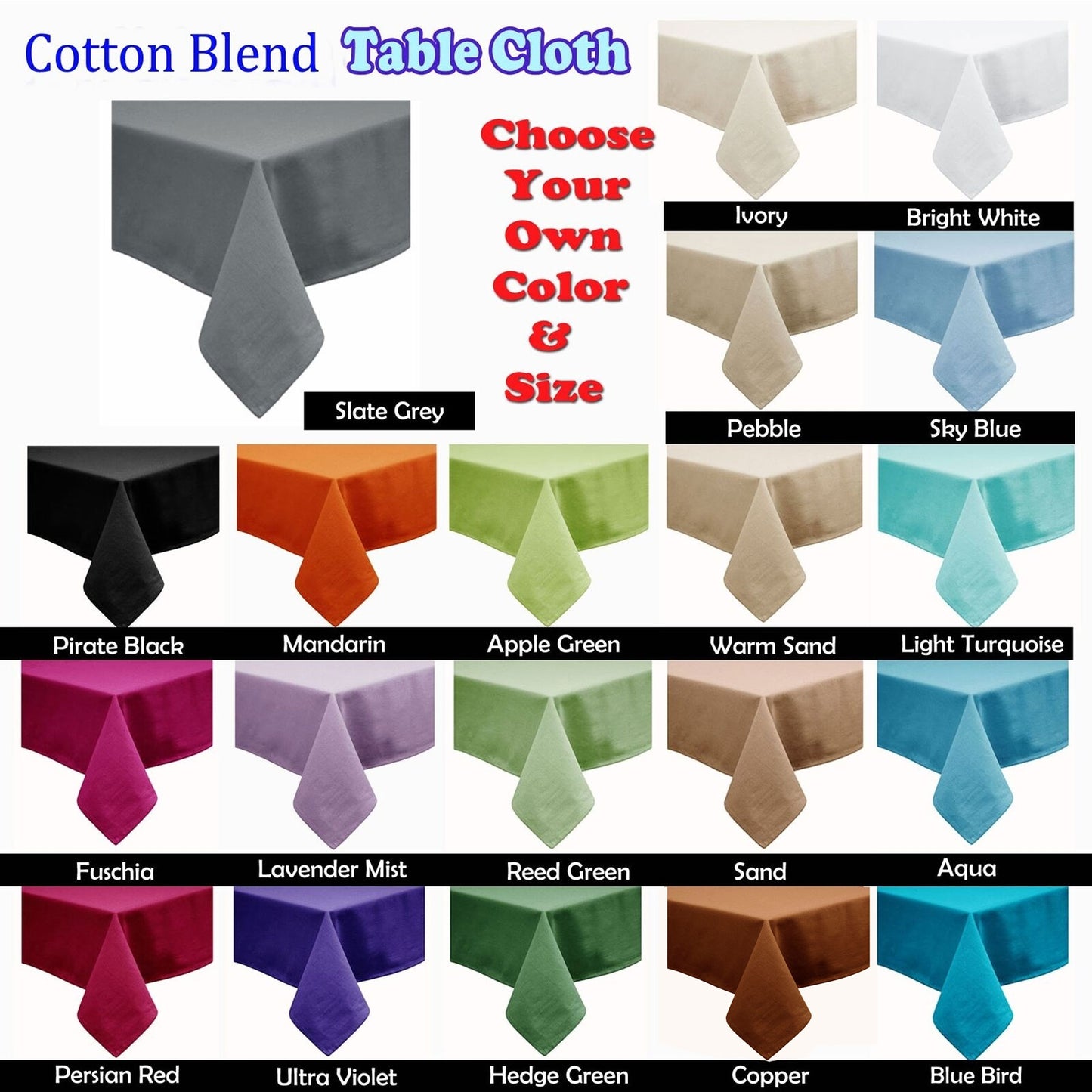Hoydu Cotton Blend Table Cloth 180cm x 220cm - SLATE GREY