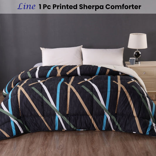 Ramesses Line 1 Pc Printed Sherpa Comforter King