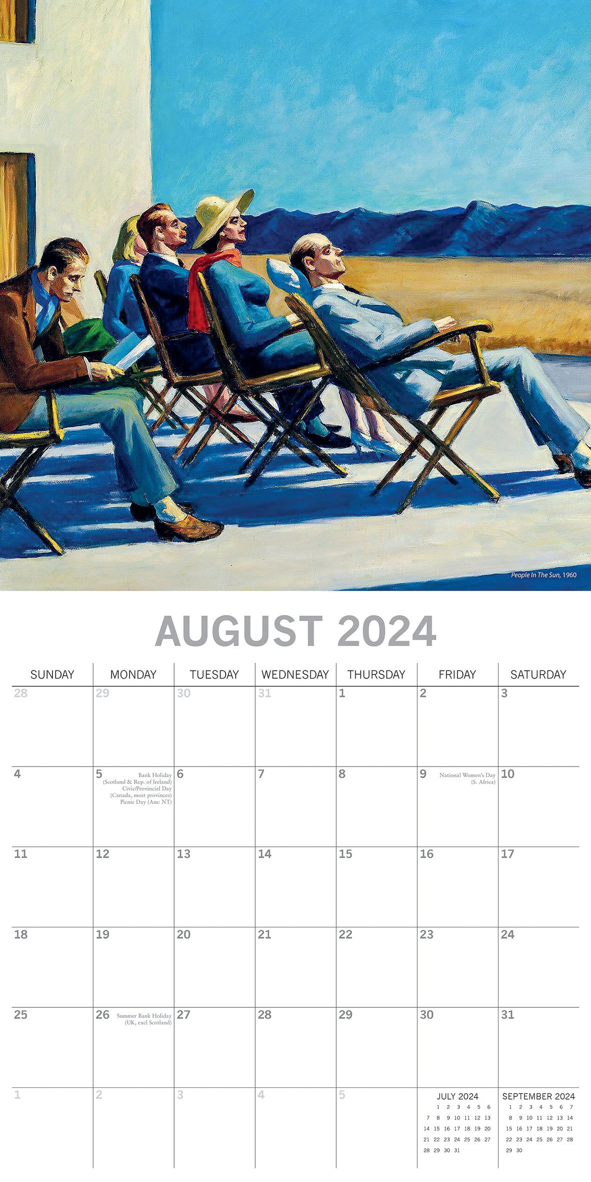 Edward Hopper - 2024 Square Wall Calendar 16 Months Arts Planner Christmas Gift