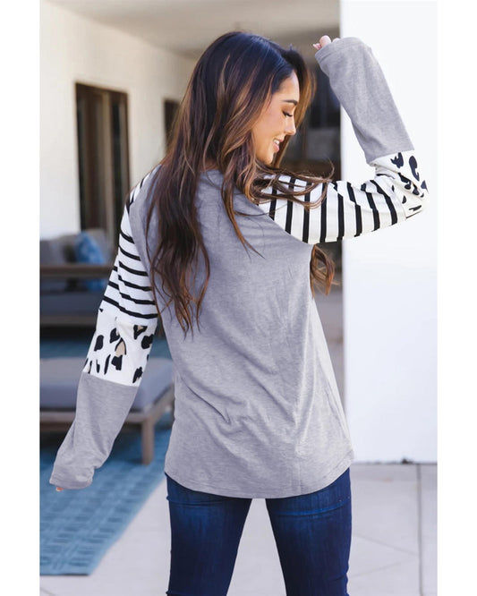 Azura Exchange Animal Print Long Sleeve Top - S