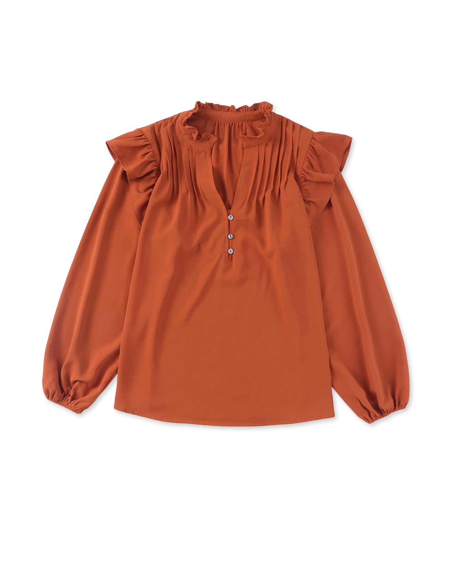 Azura Exchange Pleated V Neck Blouse - M
