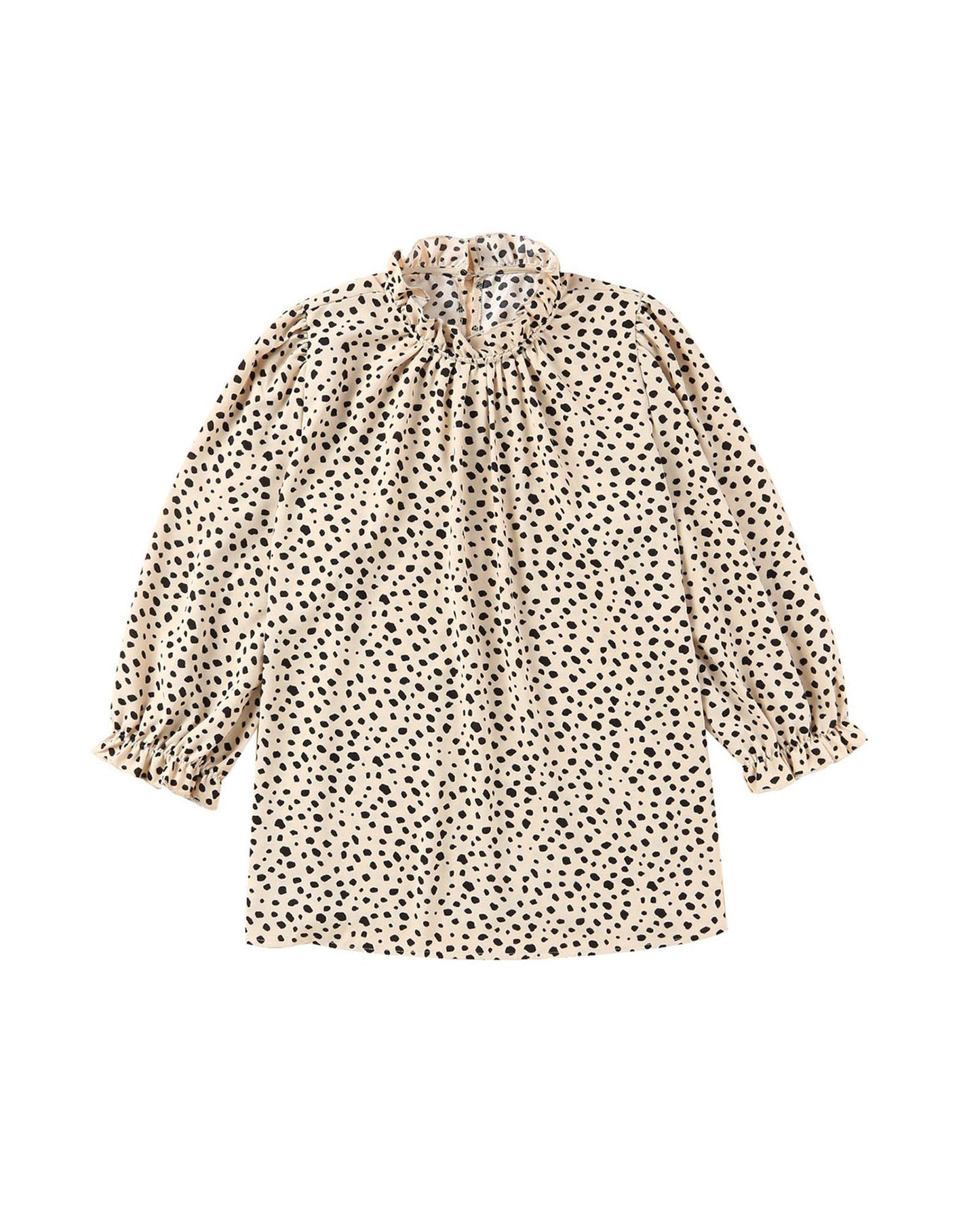 Azura Exchange Frilled Neck Cheetah Blouse - L