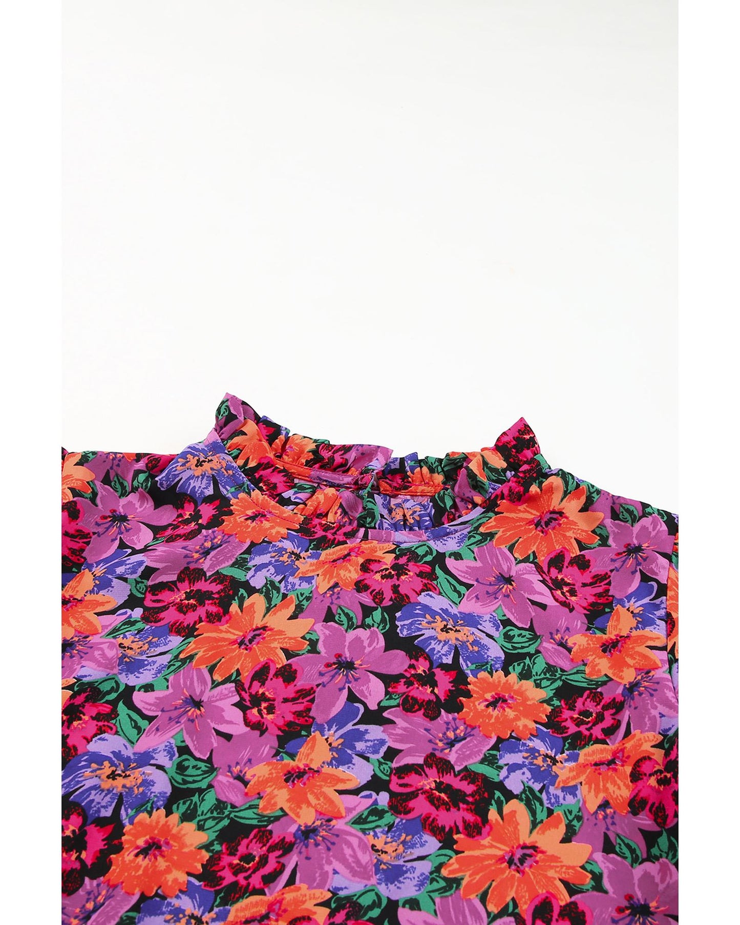 Azura Exchange Floral Print Puff Sleeve Blouse - L