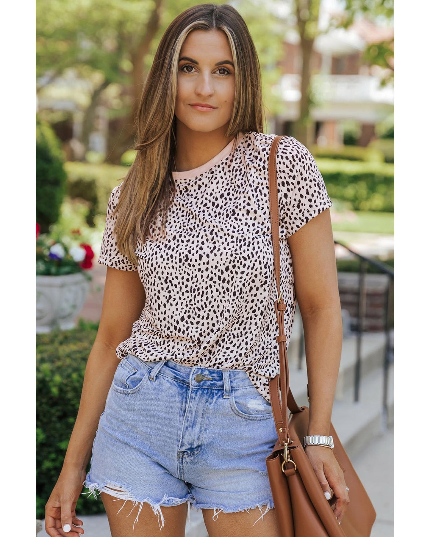 Azura Exchange Cheetah Print Short Sleeve T Shirt - L