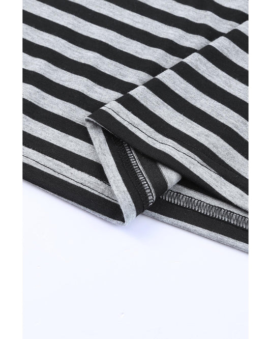 Azura Exchange Butterfly Sleeve Striped T-Shirt - XL