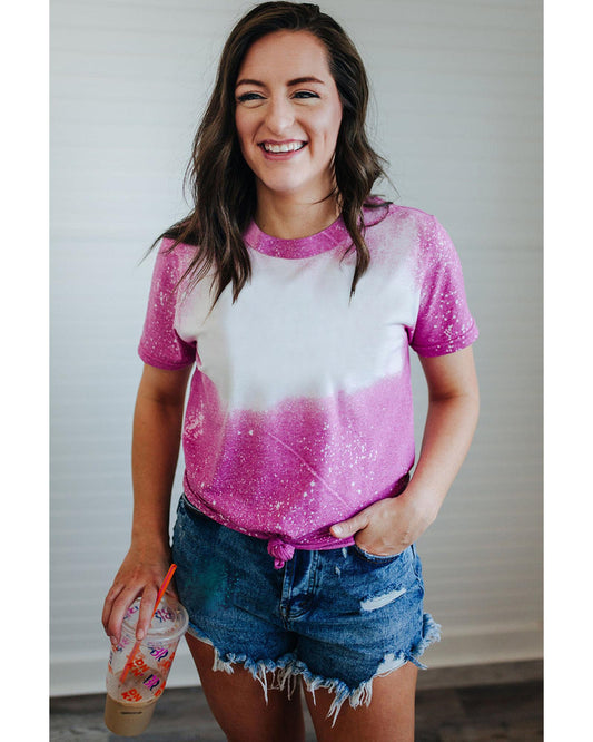 Azura Exchange Bleached Graphic Crew Neck T-Shirt - L