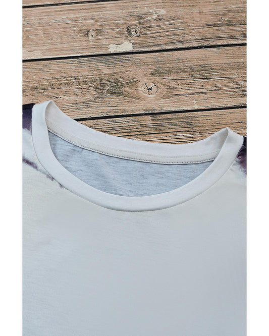 Azura Exchange Bleached Print Short Sleeve Crewneck Top - L