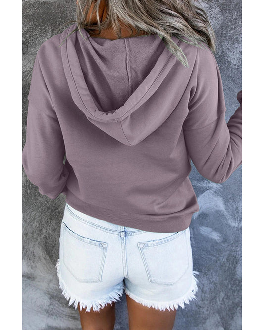 Azura Exchange Button Pullover Hoodie with Pocket - 2XL