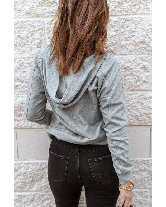 Azura Exchange Lace-up Grey Casual Hoodie - XL