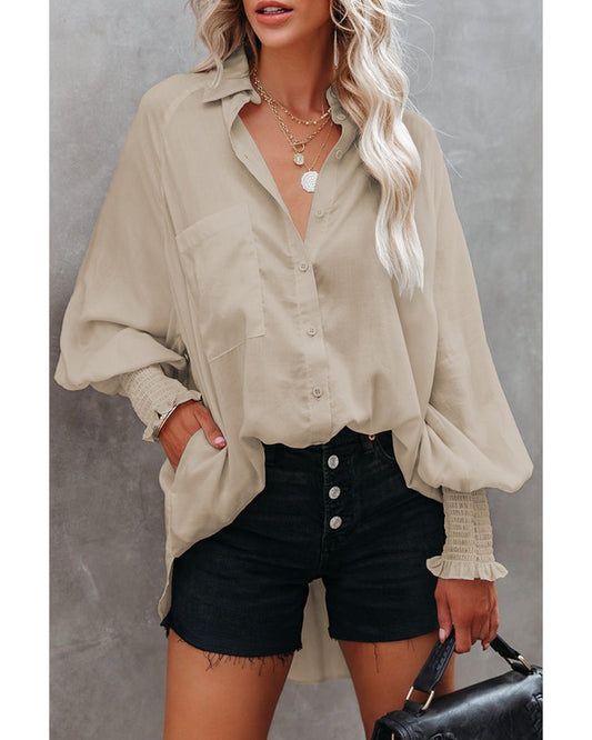 Azura Exchange Billowy Sleeves Pocketed Shirt - XL