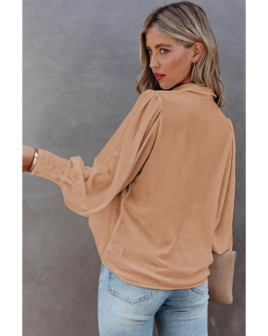 Azura Exchange Button-up Loose Long Sleeve Shirt - XL