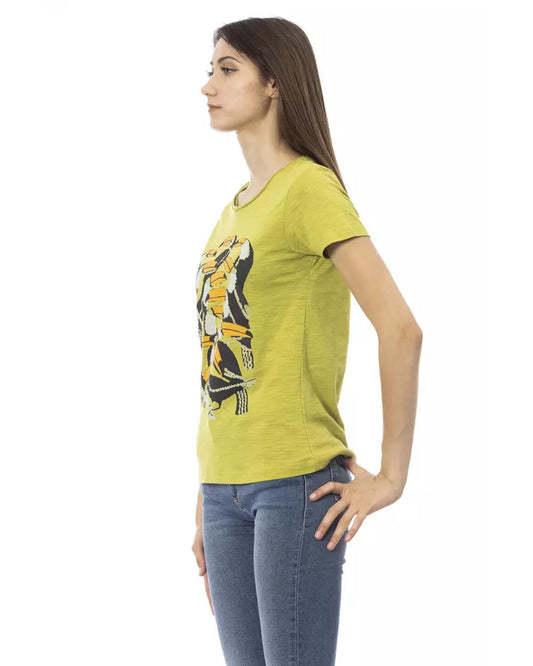 Short Sleeve T-shirt with Round Neck and Front Print 2XL Women