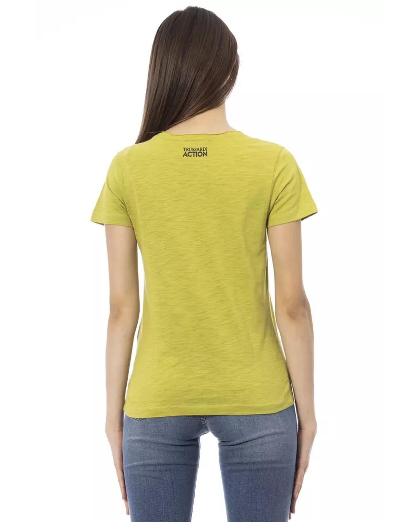 Short Sleeve T-shirt with Round Neck and Front Print 2XL Women