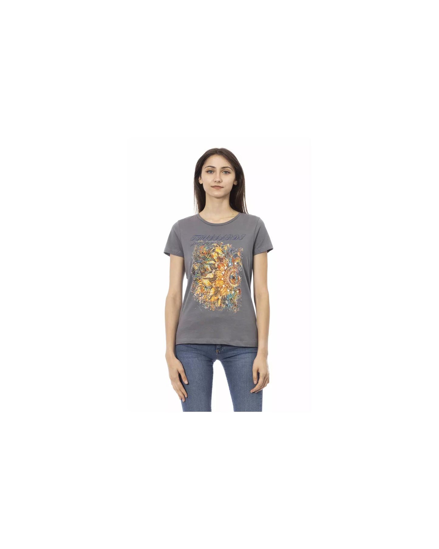 Short Sleeve T-shirt with Front Print XL Women