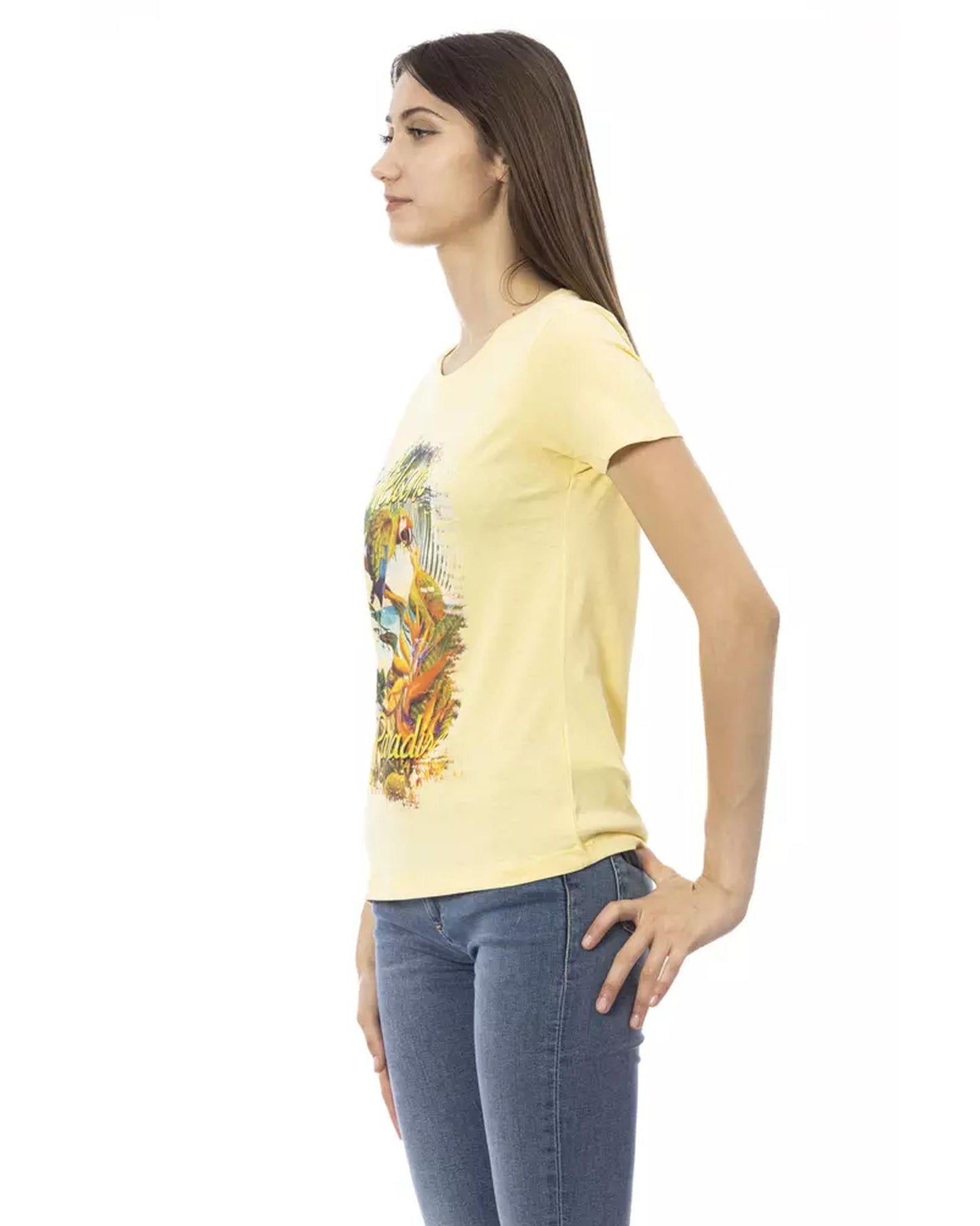 Short Sleeve T-shirt With Round Neck - Front Print XL Women