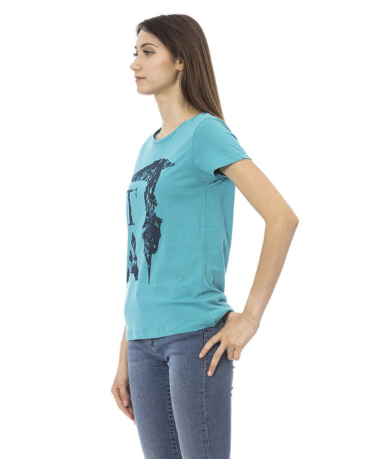 Short Sleeve T-shirt with Front Print L Women
