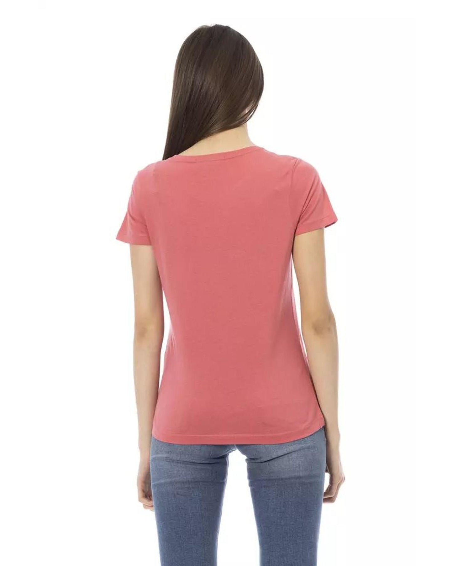 Trussardi Action Women's Pink Cotton Tops & T-Shirt - 2XL