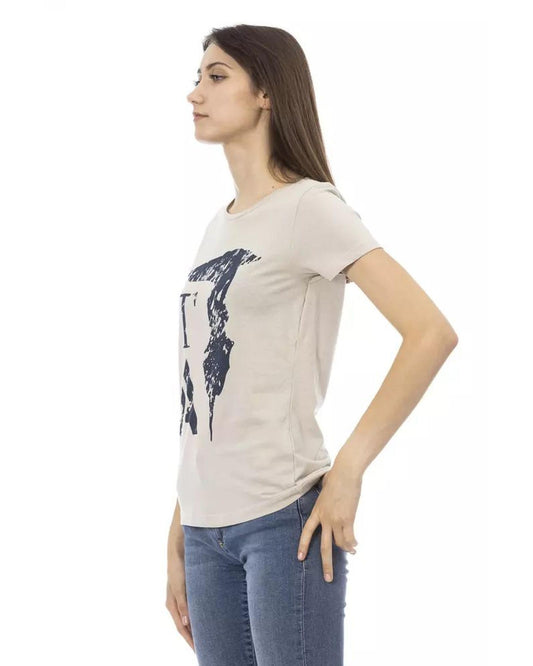 Trussardi Action Women's Beige Cotton Tops & T-Shirt - M