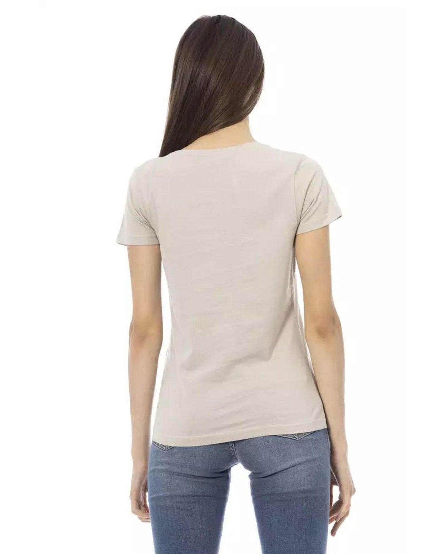 Trussardi Action Women's Beige Cotton Tops & T-Shirt - M