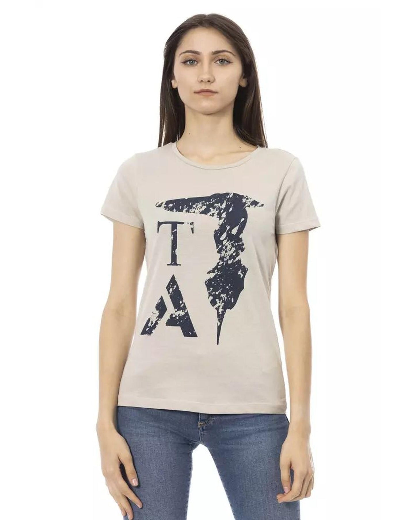 Trussardi Action Women's Beige Cotton Tops & T-Shirt - S