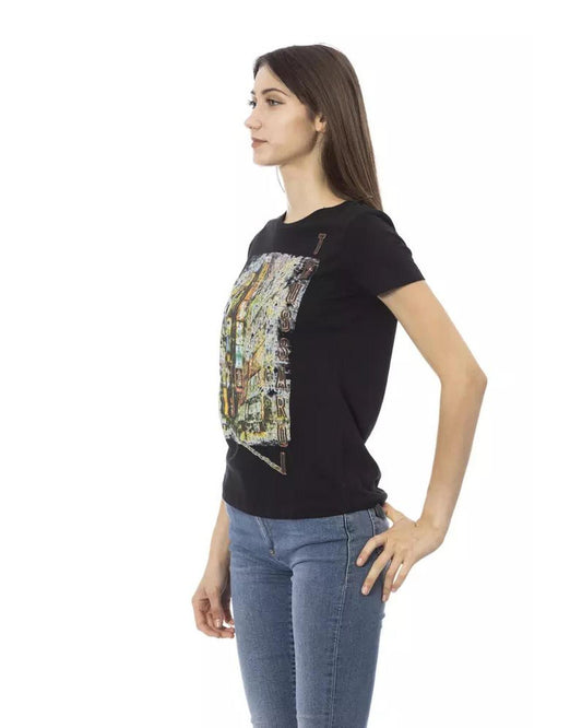 Trussardi Action Women's Black Cotton Tops & T-Shirt - S