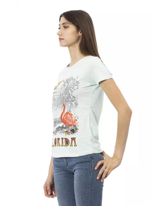 Short Sleeve T-shirt with Round Neck and Front Print XS Women