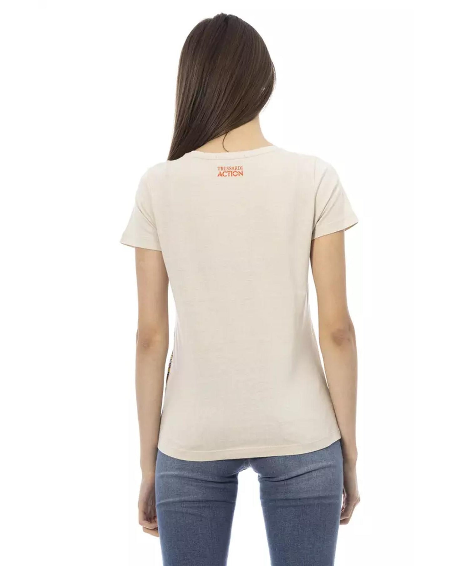 Short Sleeve T-shirt with Round Neck and Front Print XS Women