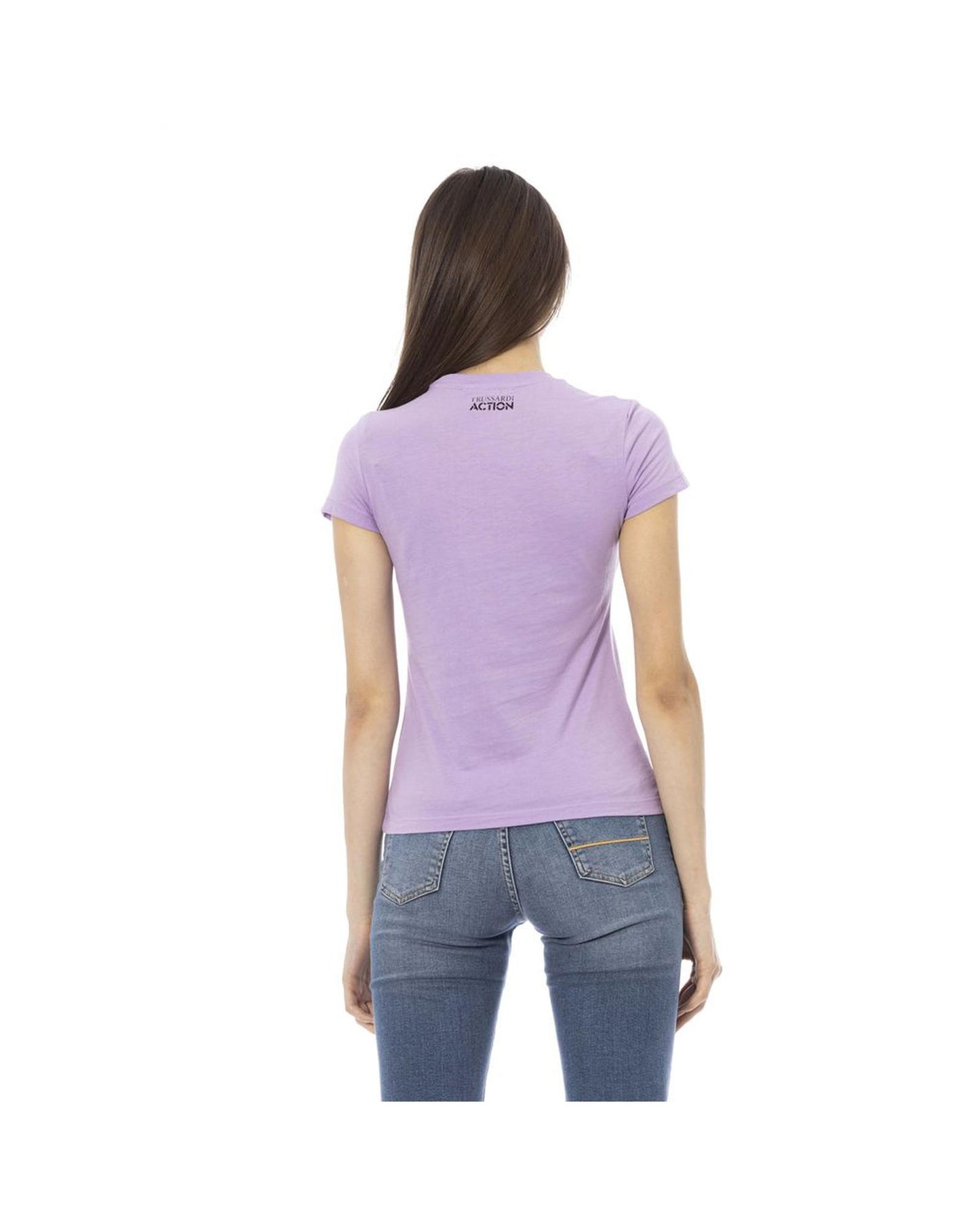Trussardi Action Women's Elegant Purple Cotton Blend Tee - L