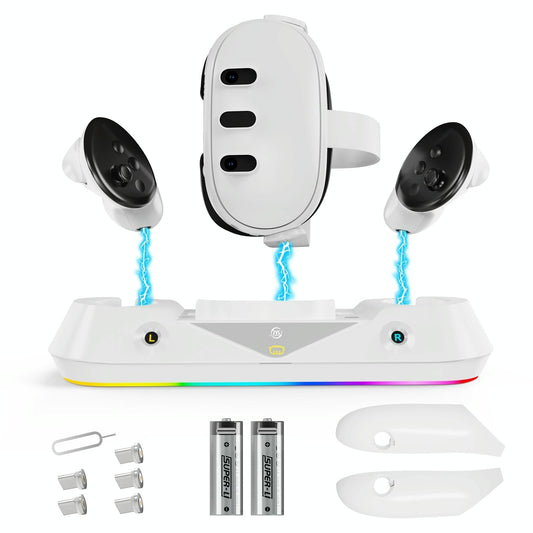 Vr Game Seat Charging Set With Magnetic Suction Base For Meta Quest 3 Glasses And Handle