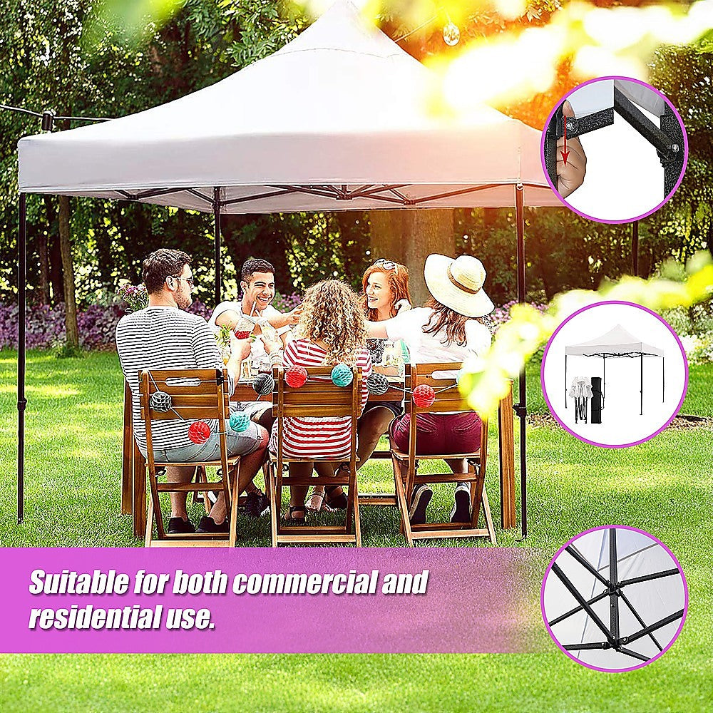 3x3m Easy Pop up Canopy Tent 420D Waterproof UV-Treated Cover Commercial Quality