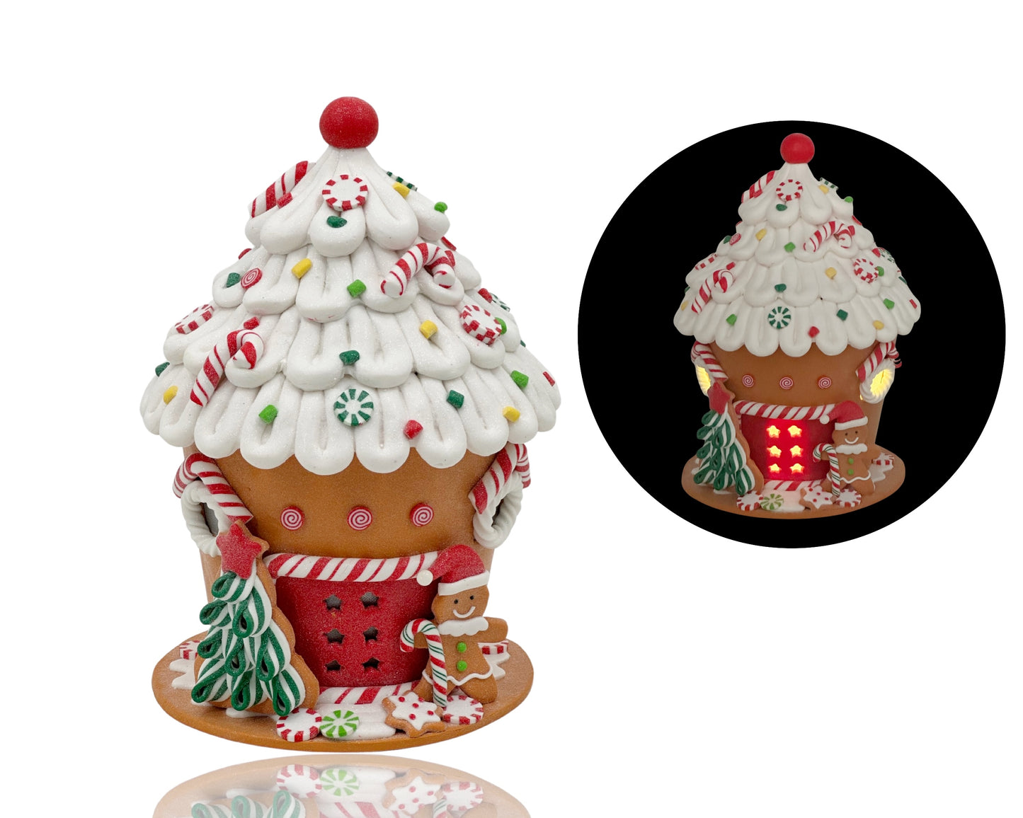 bulk 2 Xmas Led Cupcake House 31cm
