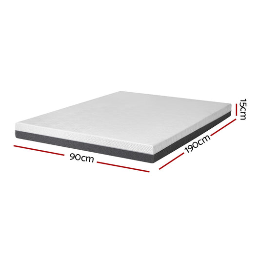 Giselle Bedding Memory Foam Mattress Bed Cool Gel Non Spring Comfort Single 15cm