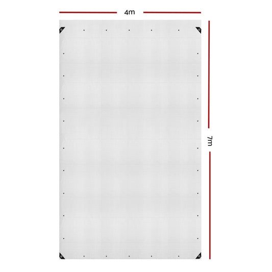 Instahut 4x7m Tarp Camping Tarps Poly Tarpaulin Heavy Duty Cover 135gsm Clear