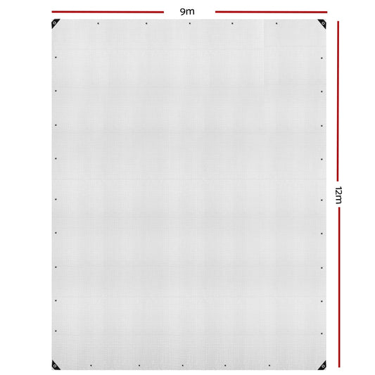 Instahut 9x12m Tarp Camping Tarps Poly Tarpaulin Heavy Duty Cover 135gsm Clear