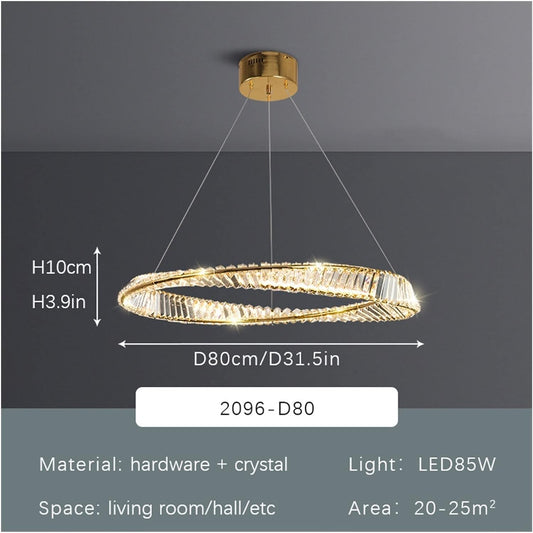 Modern Crystal Flushmount Chandeliers, Remote Control